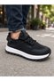 -Gameon Men's Black Knit Sneakers – Lightweight Knit Fabric, White Thick Sole, Casual Shoes & Athletic Sneakers - 4