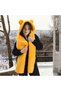 Women's Plush Scarf Beanie with Teddy Bear Print and Hood—Soft and Cozy Winter Scarf Beanie - 2