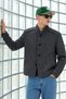 Men’s Mock Neck Button-Front Casual Charcoal Grey Coat - 2