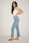 Kors women's yüksel short-legged stretch denim pants, light blue. - 5