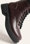 Women's Dark Brown Leather Winter Daily Boots with Thick Soles TR01MK05F - 5