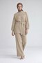 Gold Accessory Detail Knit Two-Piece Set, Beige