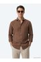 Brown Solid Regular-Fit Long-Sleeve Plain Weave Cotton Blend Shirt 10161121-400 - 2