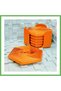 3D-Printed Super Fidget Coaster Set - Hexagonal-Patterned Coaster and Holder - Orange GEN01