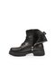 Black Leather Lace-Up Zip-Up Boots with Fur-Lined Insulation for Women, Heat-Retaining Design 552255 - 4