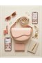 Soft Pink Soft Leather Women's Single-Layer Shoulder Bag with Gold Accents, 23x15 cm GEN01 - 3