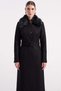 Detachable Fur-Trimmed Belted Gabardine Suede Trench Coat BLACK 6924 - 2