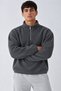 Men's Oversized Long-Sleeved Charcoal Grey Fleece with Half-Zip - 5