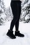 Essa Women's Boots with Fur-Lined Genuine Leather, Black Suede