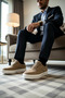 Men's Suede Lace-Up Casual Sneakers with Orthopedic Insoles, Non-Slip Sole, Comfortable, Modern - 3