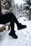 Essa Women's Boots with Fur-Lined Genuine Leather, Black Suede - 3