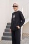 Long-Sleeve Quilted Sweatshirt Vest and Pants 3-Piece Set 10935 Black - 2