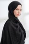 SOLEA JAKAR NORA PATTERNED SCARF - BLACK