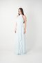 Chiffon Fabric Halter Neck Dress with Flounce Detail - Baby Blue - 2