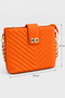 Sidney Women's Quilted Hand and Shoulder Bag—Orange - 3