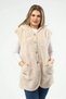 Welsoft Fleece Women's Hooded Vest with Buttoned Pockets - 2