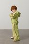 Green Piped Hooded Sweatsuit with Drawstrings - 4