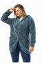 Welsoft Fleece Turquoise Women's Cardigan with Buttoned Pockets