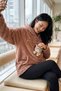Cinnamon-Colored Sweatshirt with Kangaroo Pocket on Each Sleeve, Zipper-Closure, Knit Wellsoft Baby Carrier 8112