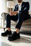 Men's Lace-Up Suede Casual Classic Derby Shoes with Thick Soles, Lined, Non-Slip Outsole, and Comfortable Fit - 3
