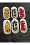 Handmade 15x7 cm Set of 6 Ceramic Breakfast Sauce Dishes and Cookie Dishes in a Boat Shape - 5