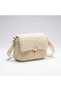 Cream-Colored Plush Women's Shoulder Bag and Crisscross Straps Bag, 18x14 cm, GEN01 - 3