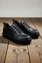 Men's Lace-Up Leather-Look Casual Shoes with Non-Slip Sole and Orthopedic Insole