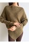 Asymmetrical Cut Boat Neck Ribbed Stylish Sweater - 7