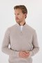Half-zip, 100% Cotton selanik knit Sweater - 5