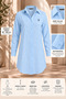 Women's Embroidered Ice-Blue Linen Modest Tunic Shirt, Slim Fit, Soft-Textured Cotton Fabric, 95-100 CM, CODE: JSW26-KTG - 8
