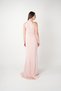 Crystal Fabric Halter Neck Evening Dress - Pudra - 5