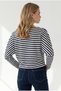 Women's Navy Blue 23 Drapey Loose-Fit Striped Sweatshirt SWT-19000822 - 2