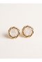 Gold Twisted Round Earrings