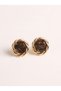 Gold Twisted Round Earrings