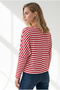 Women's Red 23 Printed Drapey Striped Sweatshirt SWT-19000822 - 2