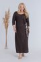 Women's Coffee-Colored Leopard-Print Tie-Detail Plus-Size Stretch Maxi Dress - 4