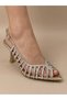 Light Gold Rhinestone-Embellished 7 cm Heeled Engagement and Wedding Evening Shoes - 2
