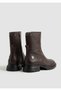 D26Kb-8460 Genuine Leather Boots with Rubber Back Detail and Zipper for Women - 4