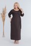 Women's Coffee-Printed, Tie-Detail, Plus-Size, Stretchy Maxi Dress - 4