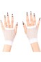 White, Short, Mesh-Knit Gloves (5496)