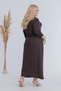 Women's Coffee-Colored Leopard-Print Tie-Detail Plus-Size Stretch Maxi Dress - 6