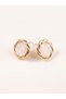 Gold Twisted Round Earrings - 3