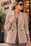 4S WOMEN Women's Double-Breasted Oversized Suede Jacket