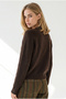 Women's Brown Crew Neck Button-Front Knit Cardigan HRK-19000528 - 2