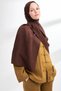 LIORA PATTERNED FLOOR-LENGTH COTTON SCARF - DARK BROWN - 3