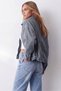 Women's Belt Detail Denim Jacket – Denim Jacket with Oversized Zippers Navy Blue - 4