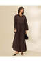 Women Brown Button-Front Maxi Shirt Dress