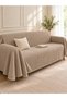 Dot-Patterned, Non-Slip, Washable Sofa Cover with Armrest Covers—Chair Shawl, 170x300 cm, taupe color - 2