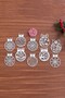 Set of 10 Red and White String-Tied Bow Detail Wooden Christmas Tree Ornaments (5496) - 5