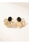 Set of 2 Dangling Flower and Fan Earrings - 8